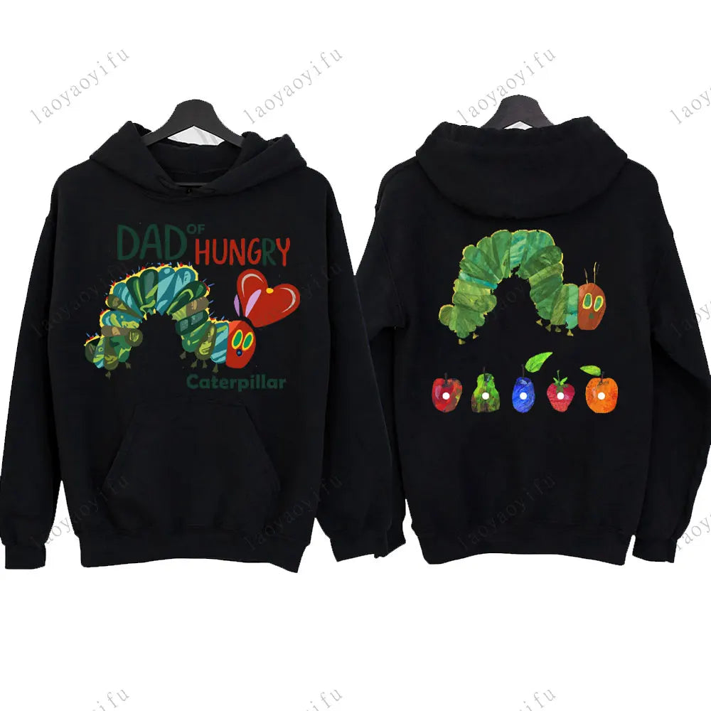 Hungry Caterpillar Printed Hooded The Very Hungry Caterpillar Hoodies Aesthetic Clothes Autumn and Winter Keep Warm Sweatshirt