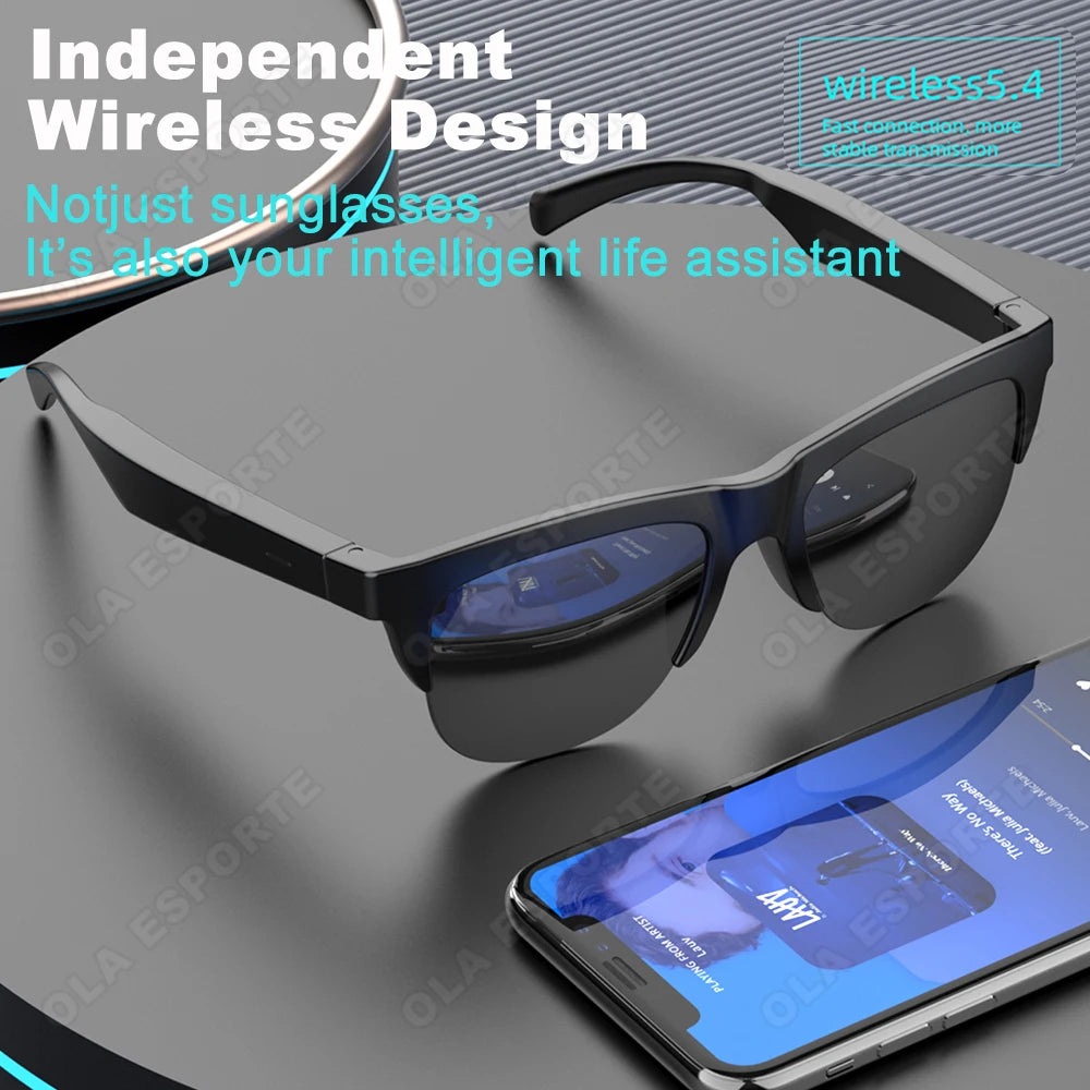 New Smart Glasses V5.3 Bluetooth Call High Quality Headphones Outdoor Sports Sunglasses Anti-touch UV Music Player for Men Women