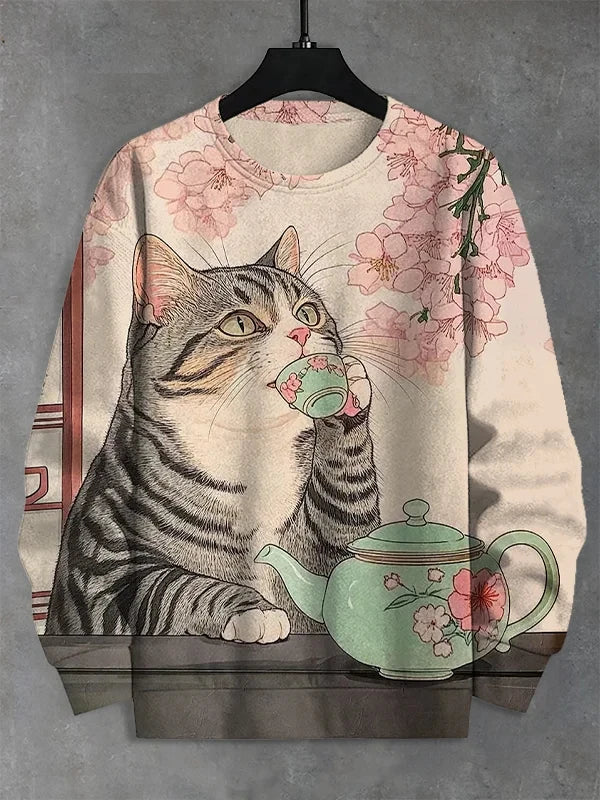 Funny Cat Pattern 3D Printed round-neck sweatshirt Hoodies Long Sleeves Sweatshirts Hip Pop Pullovers Men Women Clothing Tops