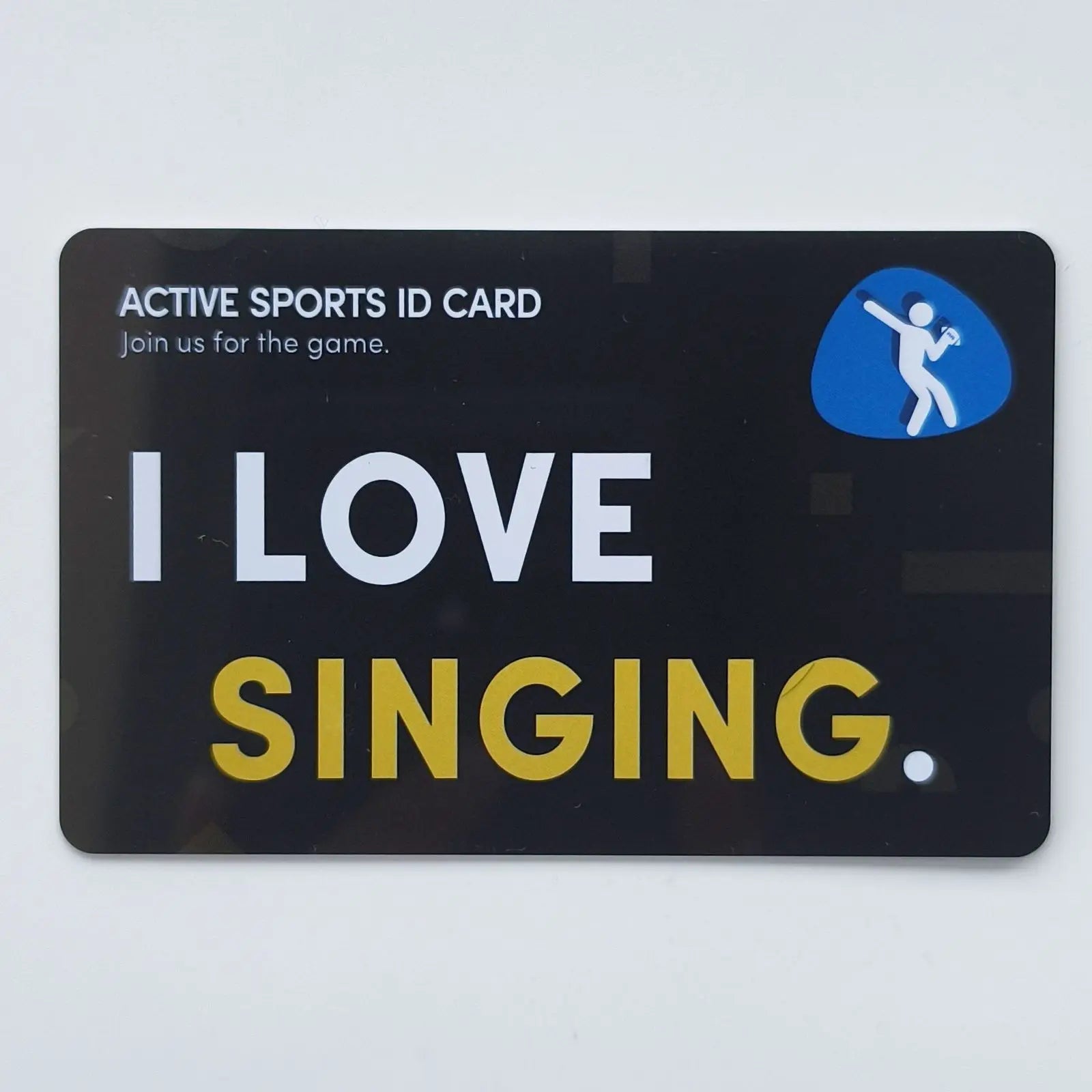 i love baseball basketball football cricket Card Games cycling golf Fitness Singing Table tennis Skating Active sports id card