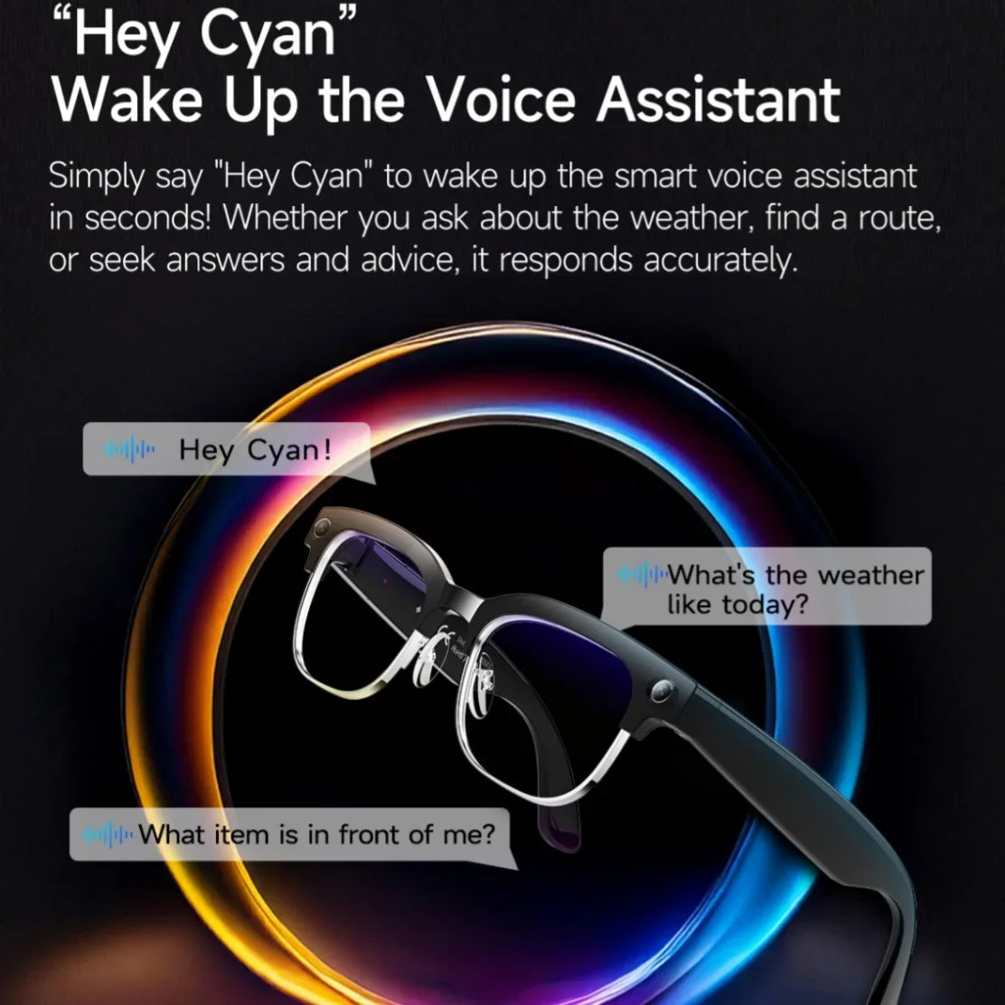 2026 AI Smart Glasses for Men And Women with 4K HD Camera 1080P Video 8MP 100+ Language Translation WiFi Bluetooth Call Sunglass