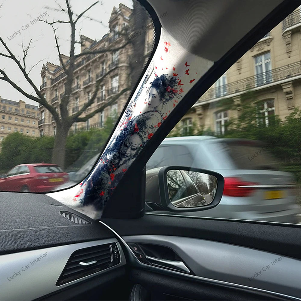 Automotive interior A-pillar modification, A-pillar decal decoration products, cool girl pattern suitable for all models