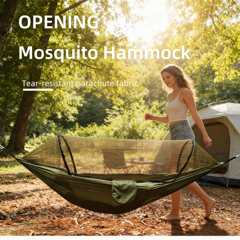Portable outdoor camping hammock, outdoor furniture with mosquito net, bed, sleeping tent, hammock, camping hammock, Camping net