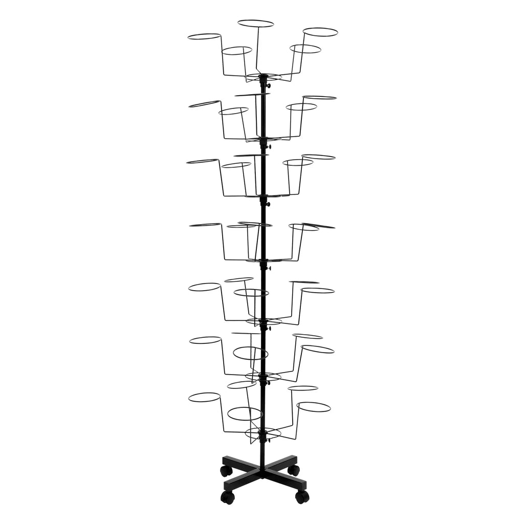 7-Tier Metal Black 35 Hat Cap Display Rotating Stand Holder Retail Store Rack
