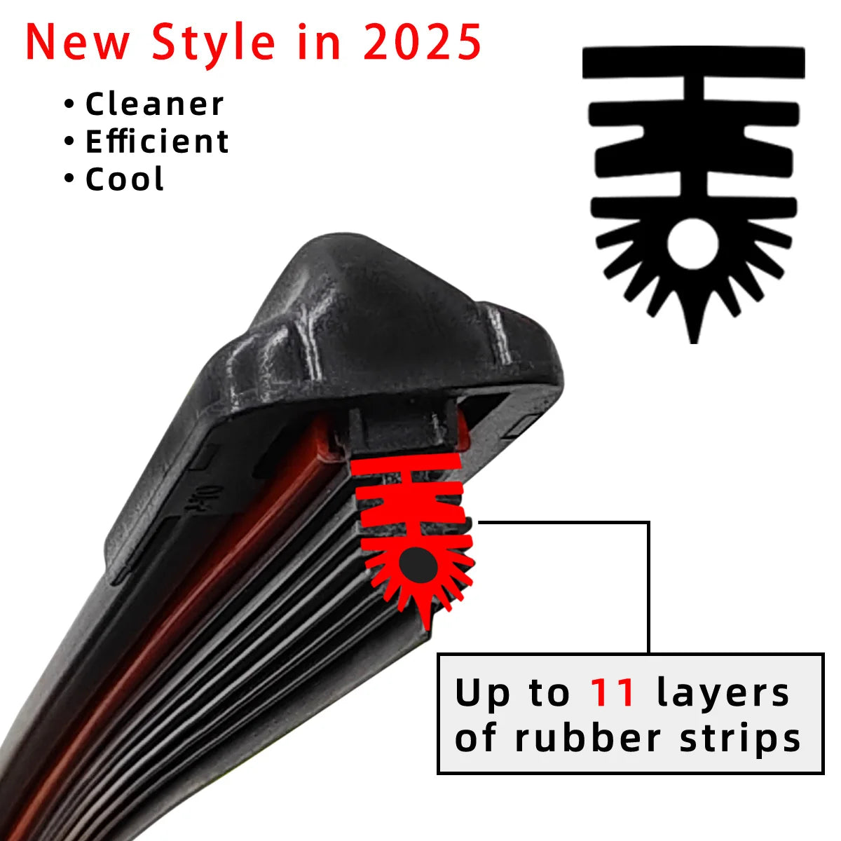 Car Front Windshield Wiper Blade 11 Layer Rubber Strip Wiper Blade J/U-Shaped Wiper Blade 14"15"16"17"18"19"20"21"22"24"26"28"