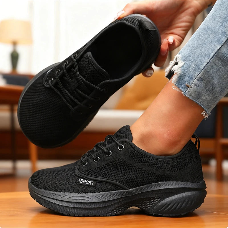 Platform Women Running Shoes Fashion Tennis Thick Barefoot Shoe Breathable Comfortable Wide Toe Simple Fitness Sneakers 2025 New - Free Item Weekend (50% off).
