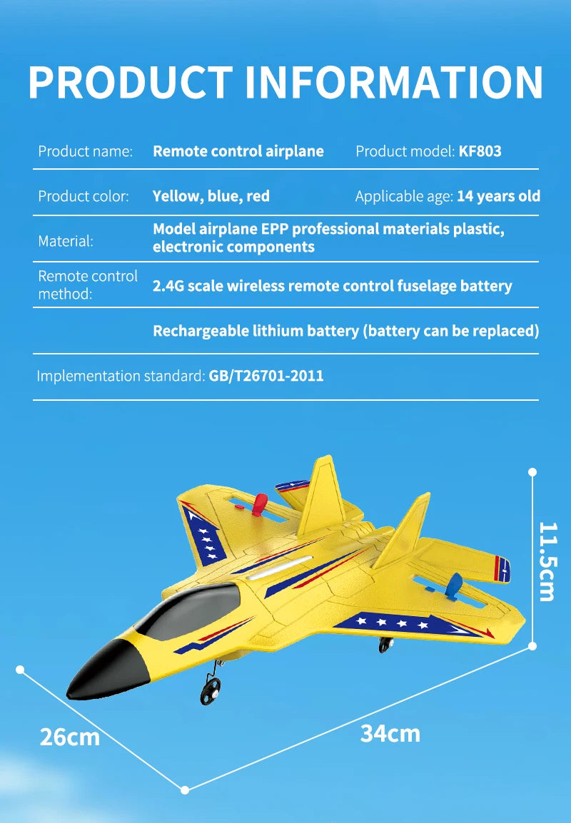 2.4G RC Plane KF803 With LED Lights RC Flying Model Glider Remote Control Vertical Plane EPP Foam Airplane Children Gifts Toy