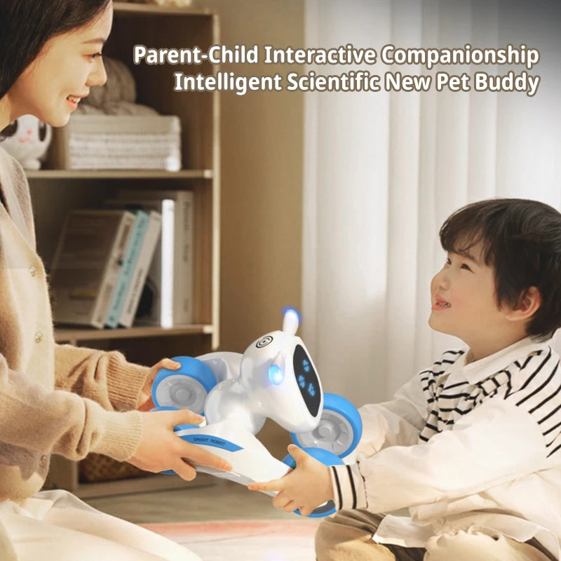 Smart Robot Puppy Dog RC Robot Dance Interactive Pet Program Robot Voice Remote Control Dog Intelligent Emo Toys For Kids Gift