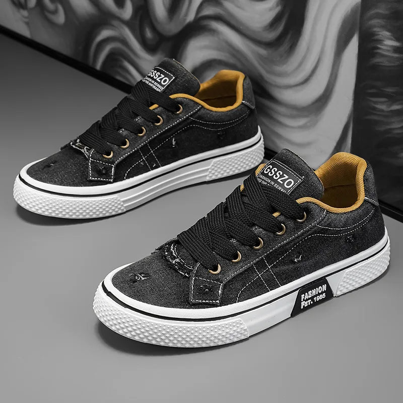 Men Casual Sports Shoes Canvas Retro Breathable Comfortable Anti Slip Thick Platform Outdoor Running Shoes Zapatillas 2026