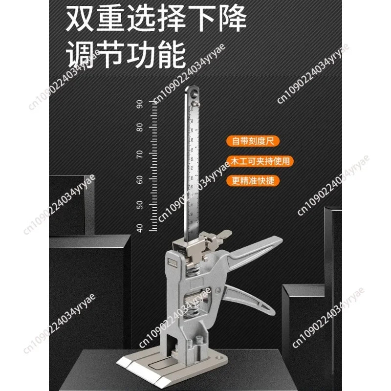 Cabinet door installation aids, door and window installation artifacts, furniture ceiling height devices