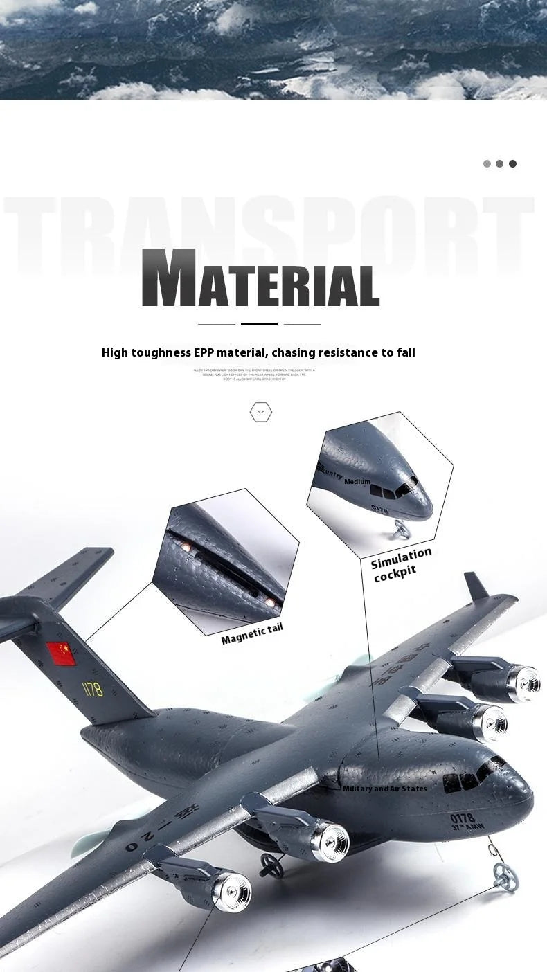Rc Plane New Product: Chinese Military C17 Transport Aircraft, Y-20 Fixed Wing Qf005b Remote Control Glider, Diy Model Aircraft