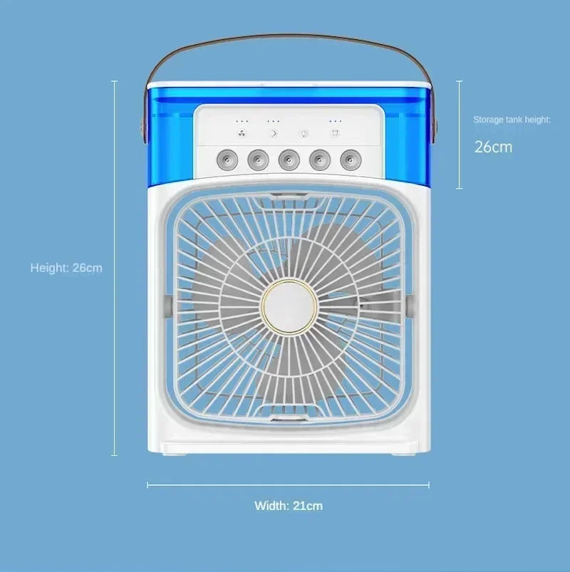 3 In 1 Fan AIr Conditioner Household Small Air Cooler LED Night Light Portable Humidifier Air Adjustment Fan Office Home Fan New