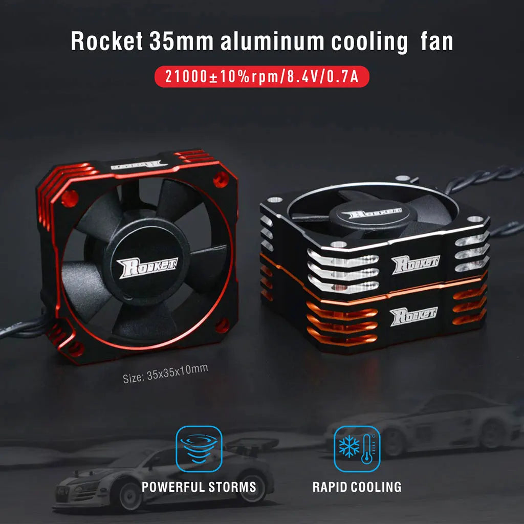 Rocket RC Fan 25mm 30mm 35mm 40mm 50mm SURPASS HOBBY Heat Dissipation Cooling Fan for For 1/10 1/8 Brushless Motor RC Car Part.