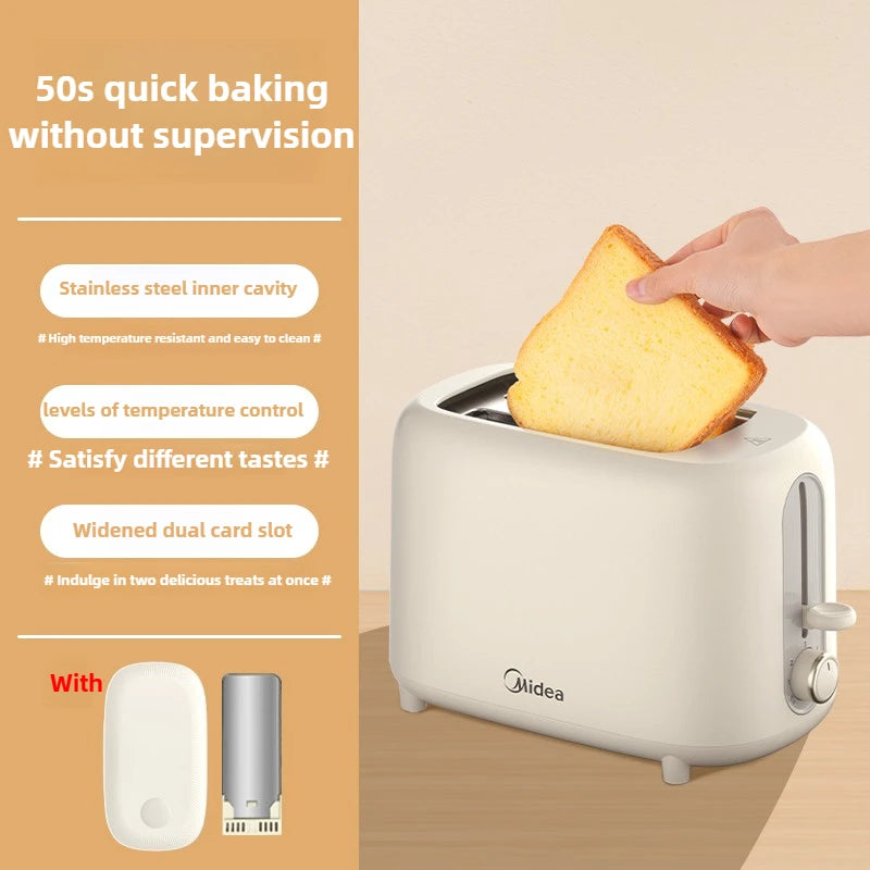 Midea Toaster Home Multifunctional Toaster Small Toaster Toast Automatic Breakfast Machine MT-RP04 220V 50HZ Widening six-speed