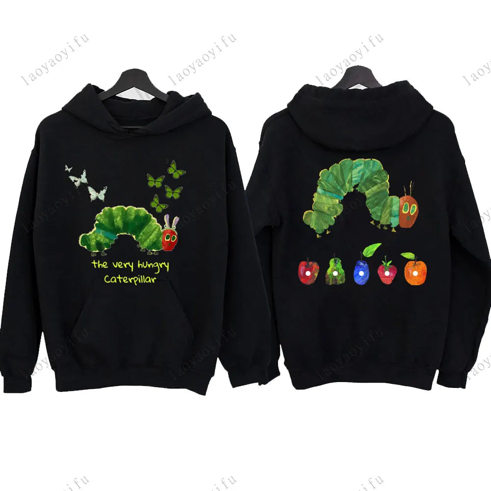 Hungry Caterpillar Printed Hooded The Very Hungry Caterpillar Hoodies Aesthetic Clothes Autumn and Winter Keep Warm Sweatshirt