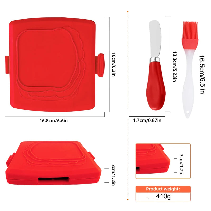 3pack Food Grade Sandwich Toaster with Butter Knife And Oil Brush Set Kitchen Gadget for Toast And Sandwich Making