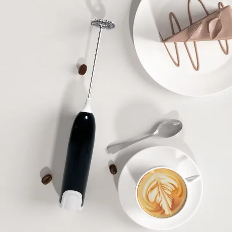 Electric Milk Frother Machine - Kitchen Drink Foamer Mixer Stirrer for Coffee Cappuccino Creamer Frothy Blend Whisker Egg Beater