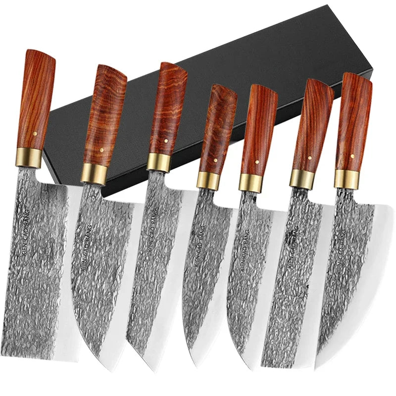 Kitchen Knife Set Chef Knives Japanese 5CR15 High Carbon Stainless Steel Kitchen Meat Cleaver Forged Butcher's Boning Knife