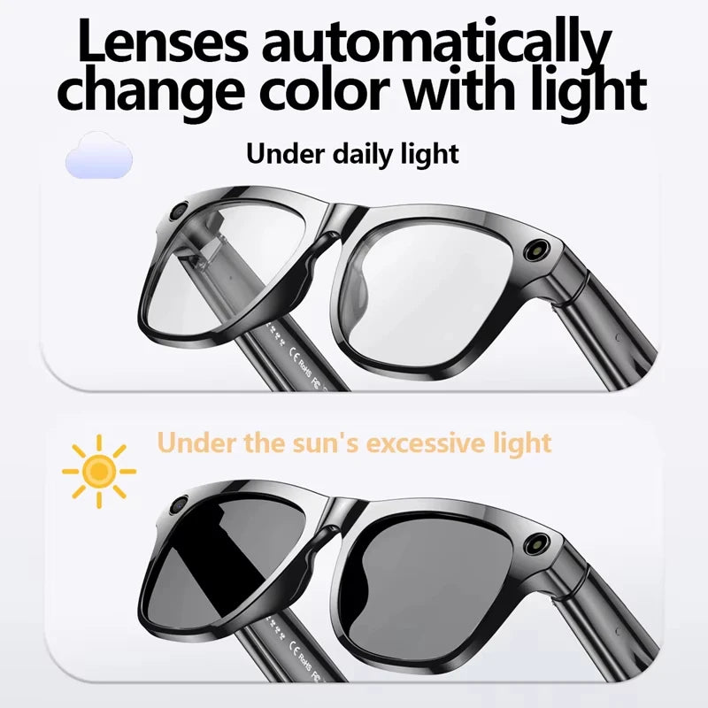 New Smart Bluetooth V5.3 Sunglasses Glasses Call Outdoor Sports Headphones HIFI Black Technology Anti-touch UV For Men And Women