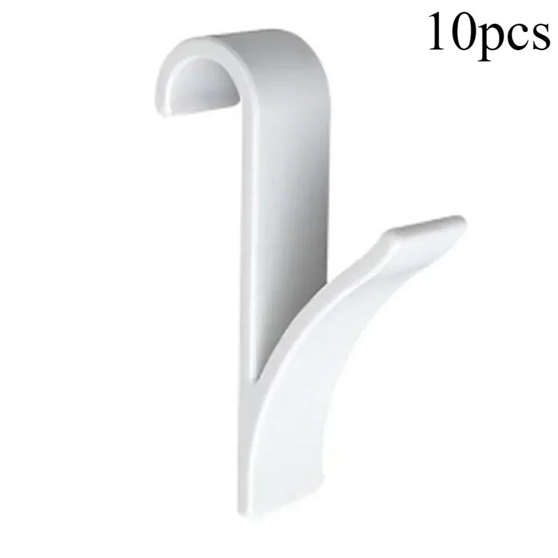 Kitchen Bathroom Hanger Clips Storage Racks White Clear Hanger Heated Towel Radiator Rail Clothes Scarf Hanger Hooks Holder