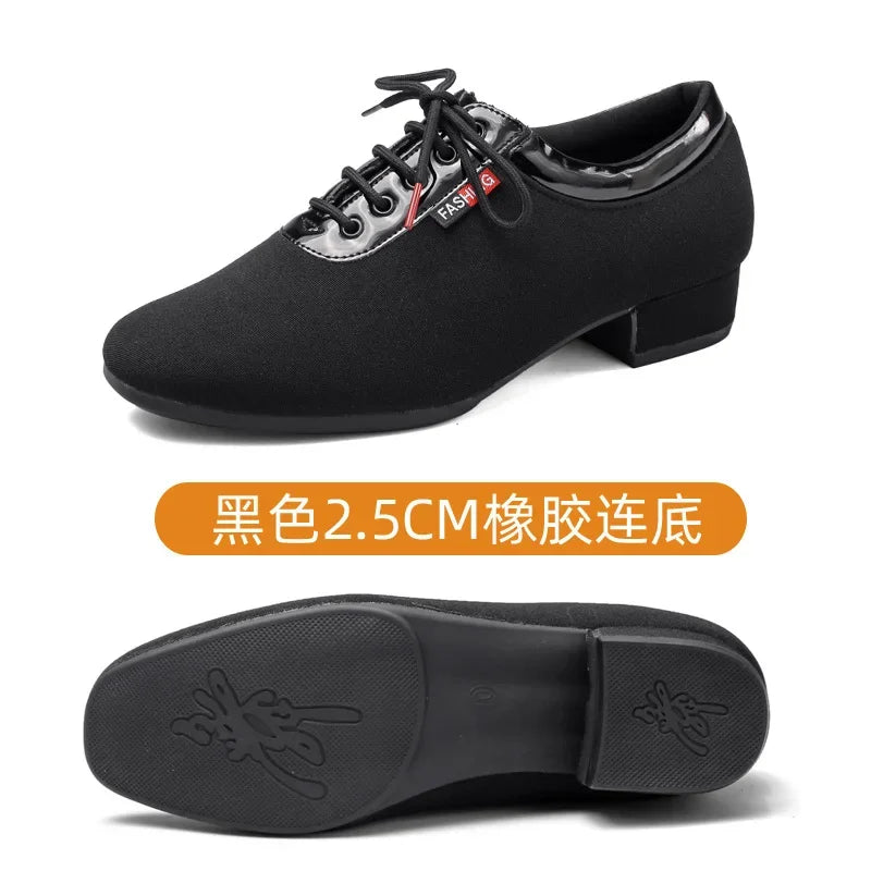 XIHAHA Men Oxford Cloth Standard Dance Ballroom Cloth Straight Outsole Practice Competition Modern Dancing Sport Shoes Sneakers