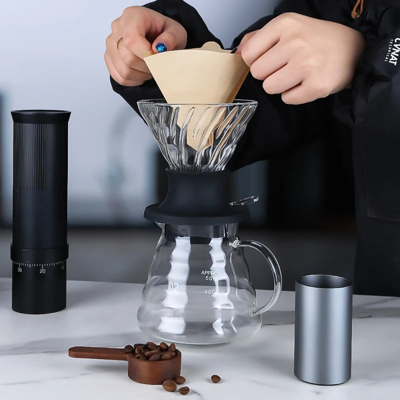 Smart CupNew Hand-Brewed Coffee Drip Filter Modern Style Silicone Glass Filter Cup Switch Complete Set
