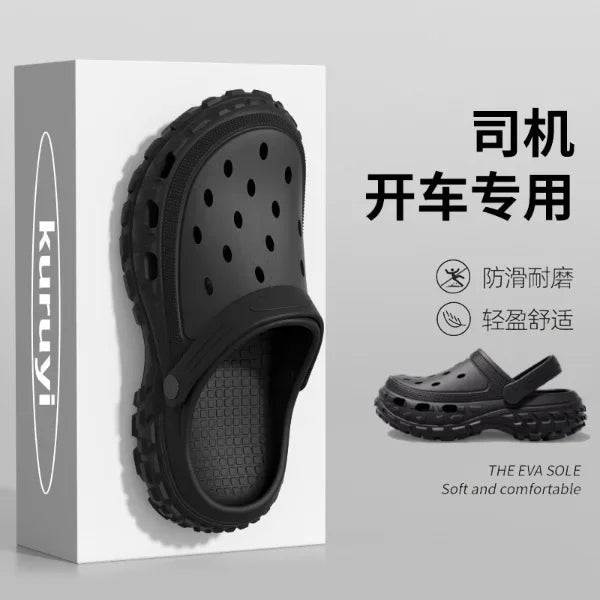 Men Platform Sandals 2025 Summer Closed Toe Non-slip Beach Sandals Woman Lightweight Soft Bottom Non-slip Sandalias for Home