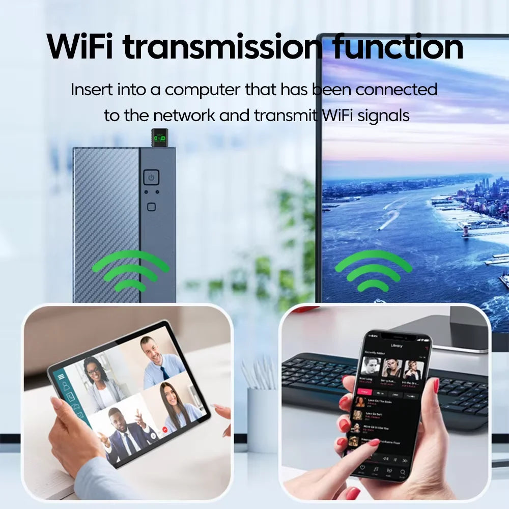 900Mbps USB WiFi Bluetooth 5.4 Adapter 2in1 Dongle Dual Band 2.4G 5GHz USB WiFi 6 Network Wireless Wlan Receiver DRIVER FREE - Free Item