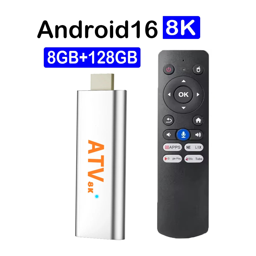 Smart TV Stick Q15 Bluetooth 6.0 Android 16 Streaming Media Player Allwinner H313 Wifi 5G 8K Video 4K HDR10 Netflix Set Top Box