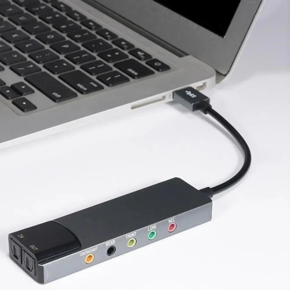 Usb Sound Card High-quality Usb Fiber Optic Spdif Sound Card for Computer External Multifunction Support Ac-3 Dts-compatible 5.1