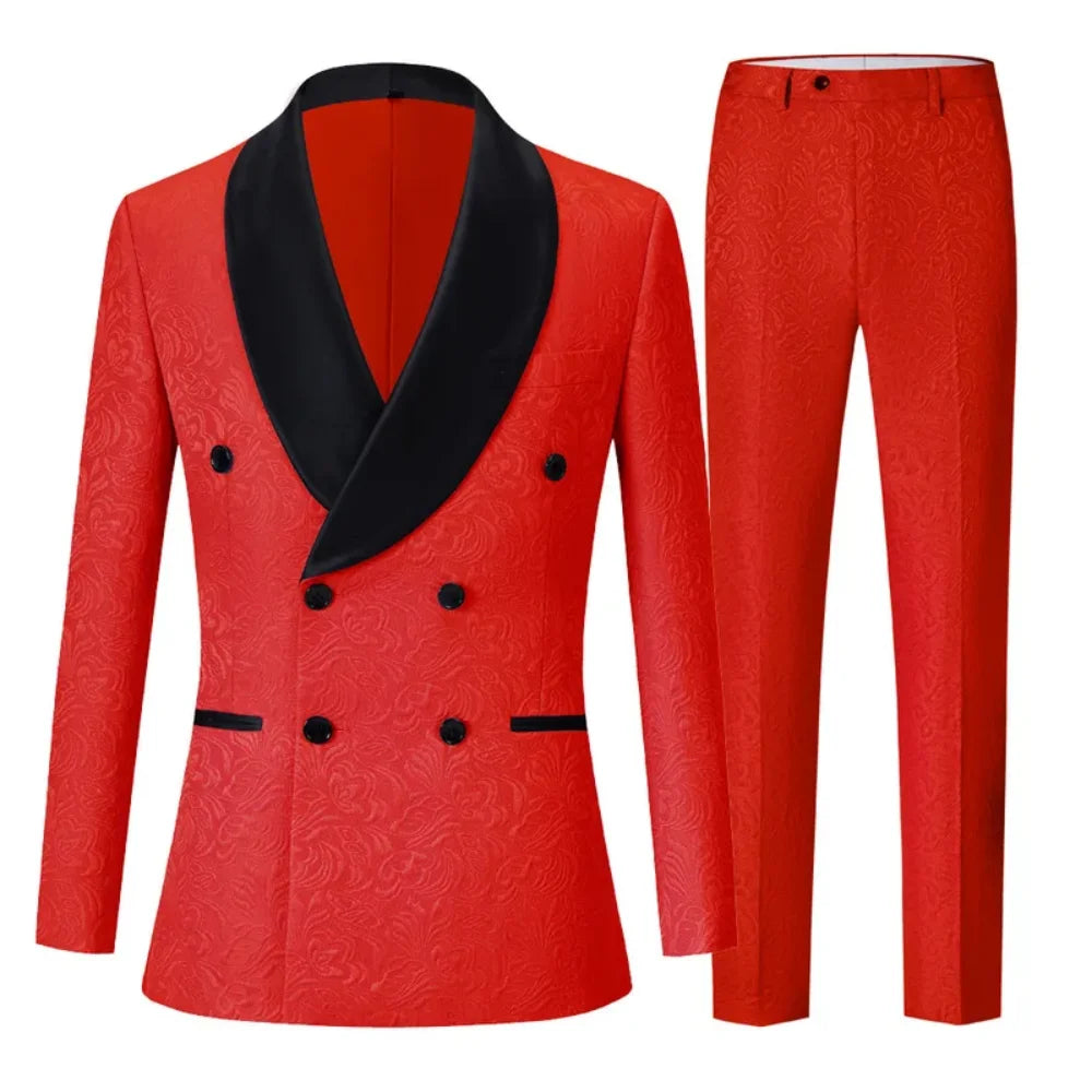 Men's Three-Piece Suit Set for Night Business Jacket And Pants Wedding 2-Piece Formal Outfit