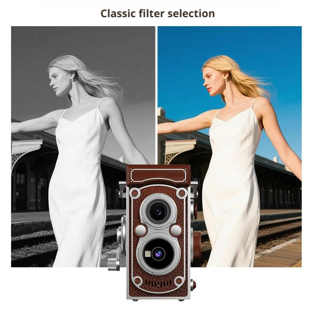 Retro Camera Twin-lens reflex digital camera Function Manual Joystick Operation Simulated retro portable mini CCD camera