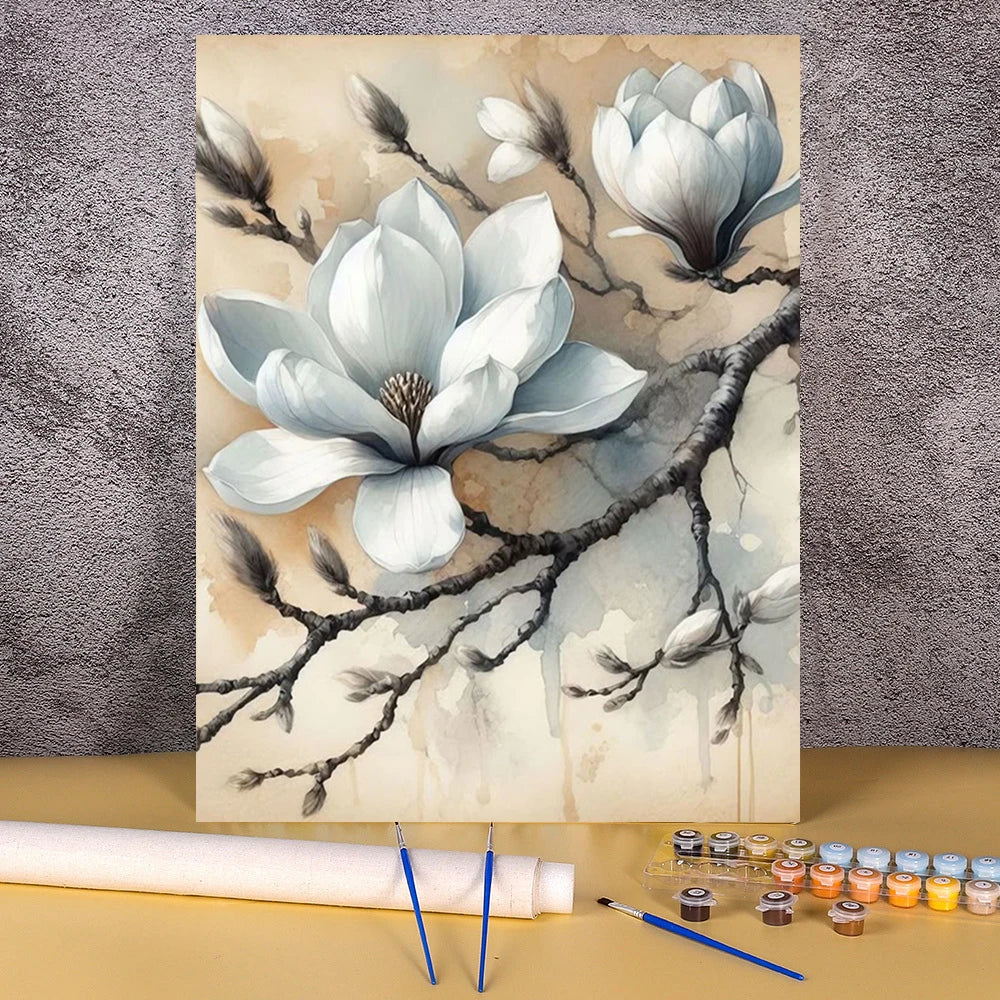 DIY Painting By Numbers HandPainted Oil Painting Lily Flowers Landscape Picture Paint Drawing On Canvas Home Decor Art Gift