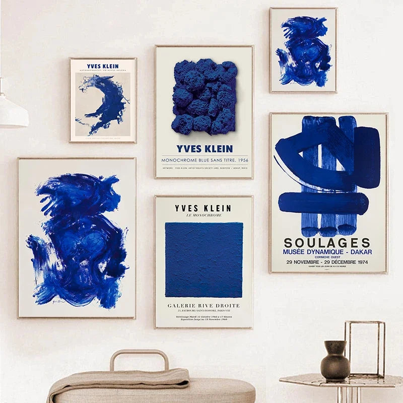 Yves Klein Abstract Blue Soulages Circle Wall Art Minimalist Print Canvas Painting Posters for Living Room Modern Home Decor