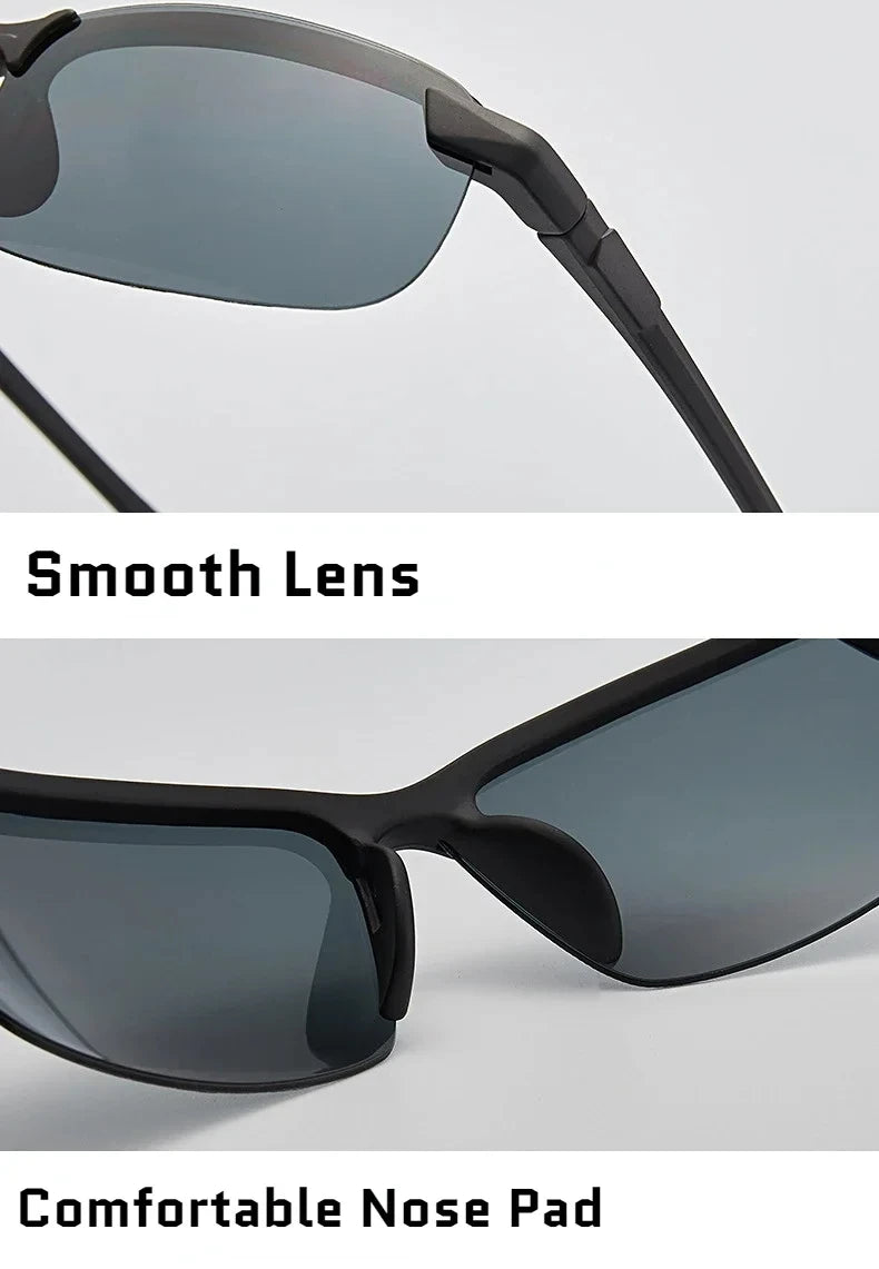 Night Vision Glasses Men Anti-Glare Driving Goggle Half Frame Polarized Sunglasses for Driver UV400 Day and Night Glasses
