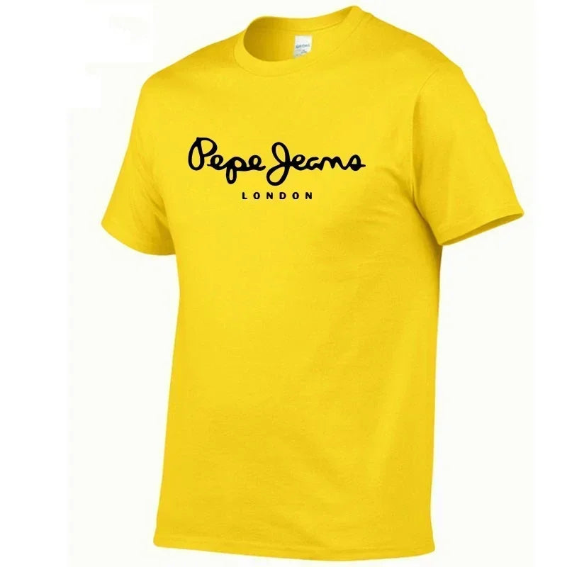 2025 Newest Pepe-Jeans-London Logo T-Shirt Summer Men's /Women's Short Sleeve Popular Tees Shirt Tops Unisex