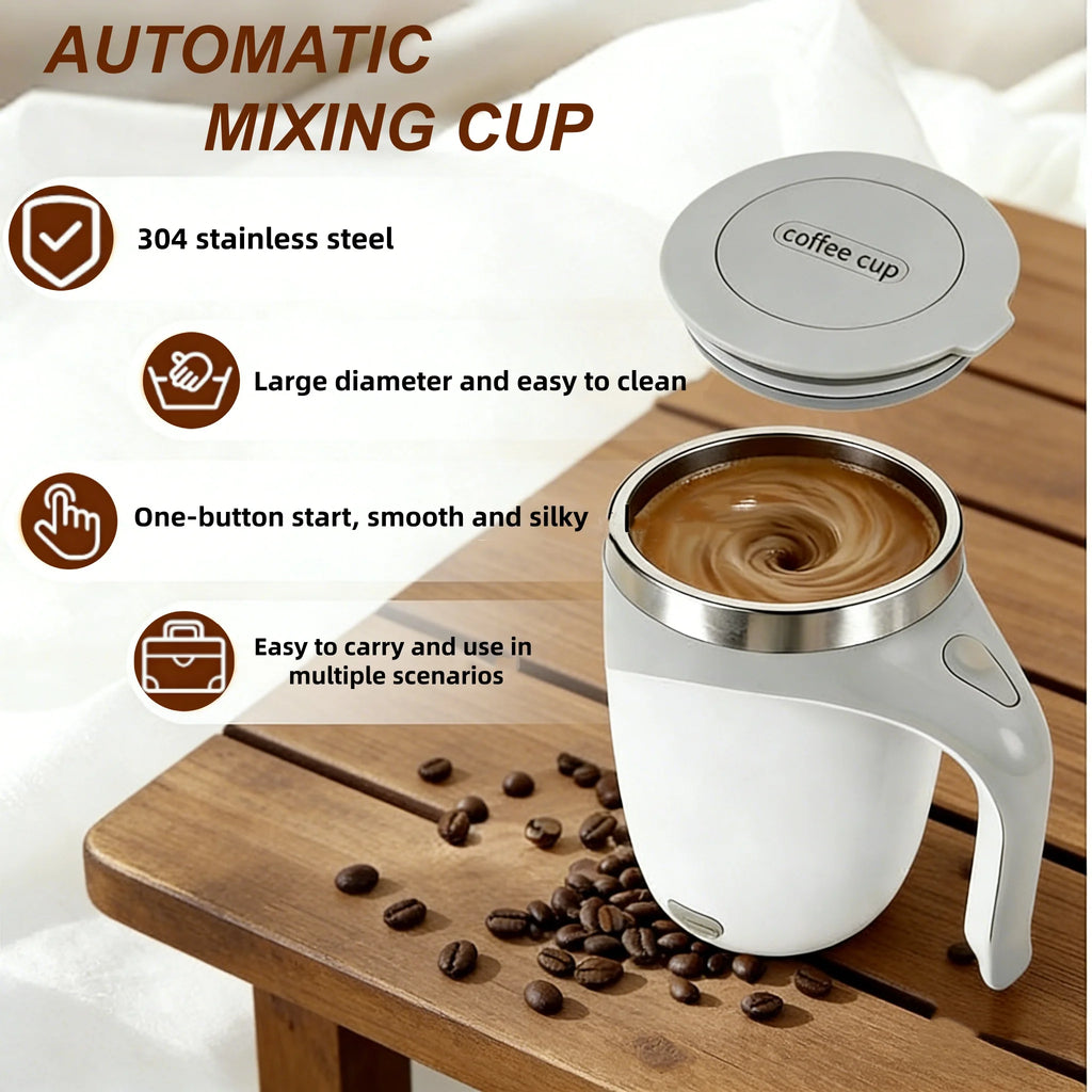 Magnetic Self-stirring Coffee Cup 304 Stainless Steel Milk Cup Smart Mug Suitable For Office Commuting USB Rechargeable