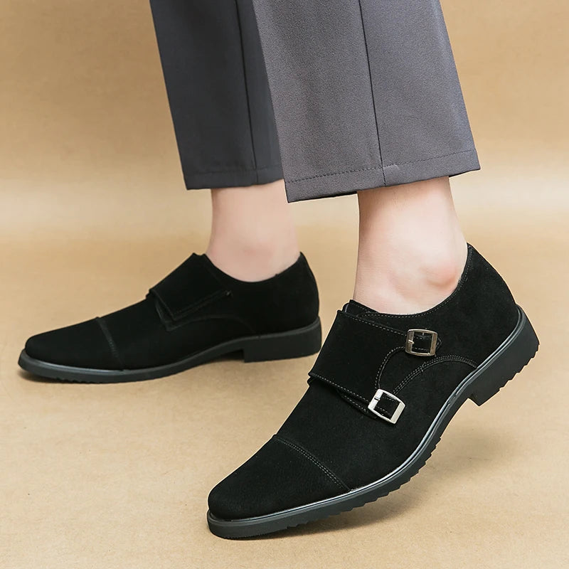 Hot Selling Men's Suede Shoes Europe America Anti-skid Flat Shoes Fashionable Loafers Men's Work Shoes Soft Soled Dress Shoes