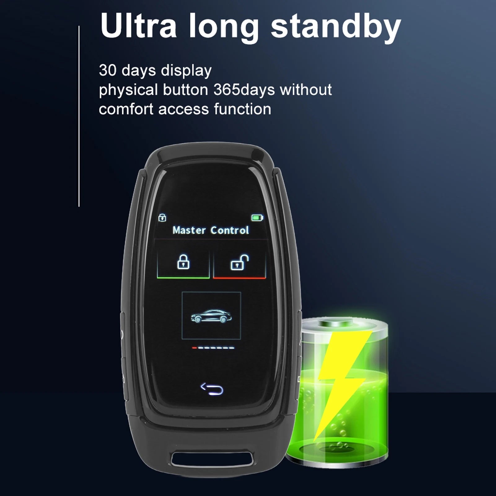 Car Remote Starter Key Simple  Smart LCD Key Keyless Entry Bluetooth 5.0 Connection for One Button Start Cars