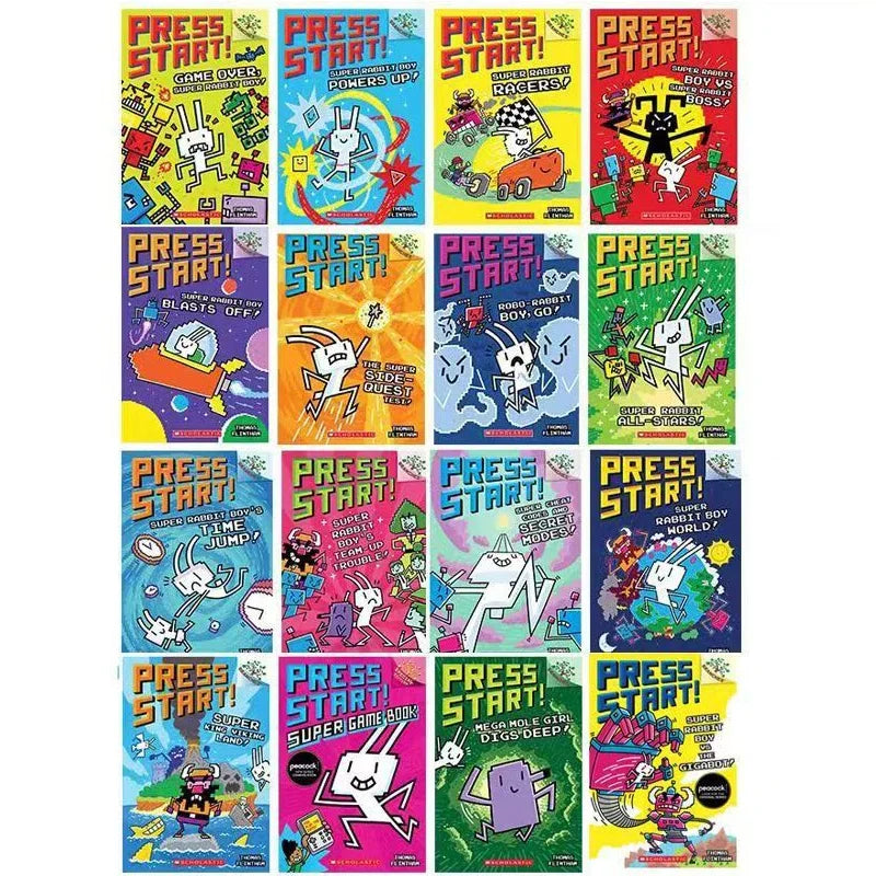 16 Book/Set Press Start English Story Picture Books for Children Learn English Reading Books for 5-8Year-Old Kids