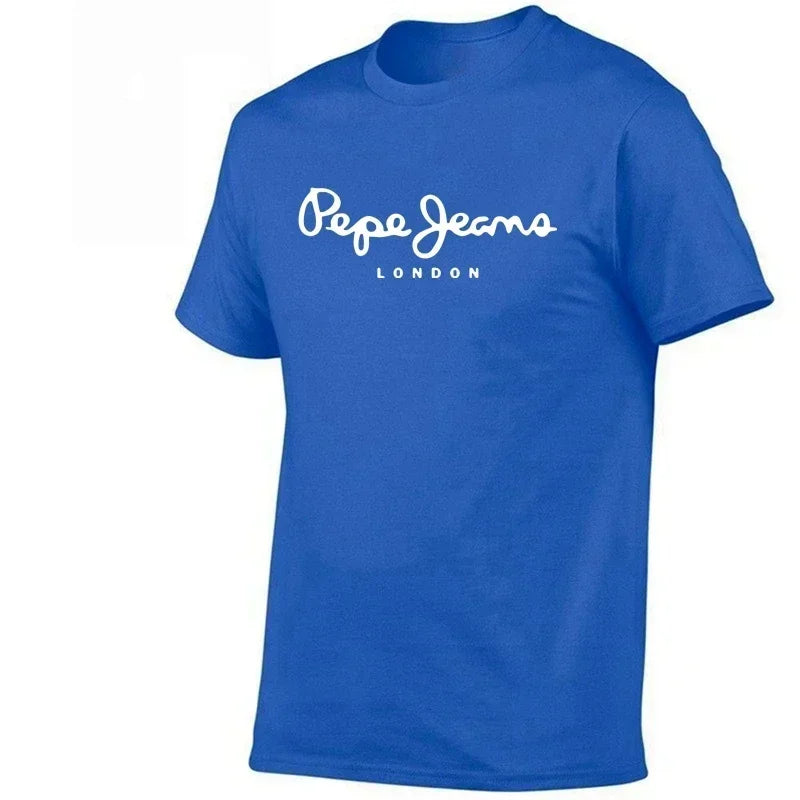 2025 Newest Pepe-Jeans-London Logo T-Shirt Summer Men's /Women's Short Sleeve Popular Tees Shirt Tops Unisex