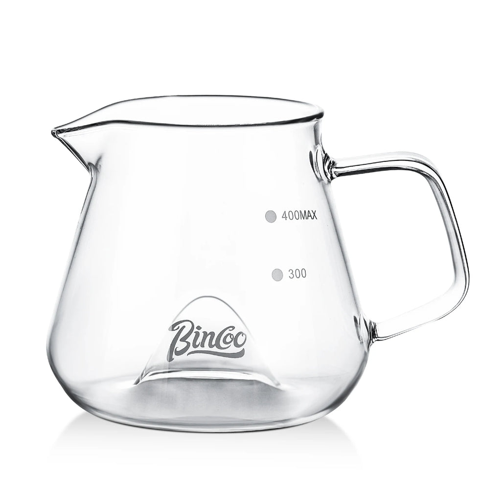 Bincoo 400ML Clear Glass Coffee Carafe Heat Resistant Visual Brewing Control Easy Sharing Pour over Coffee Maker