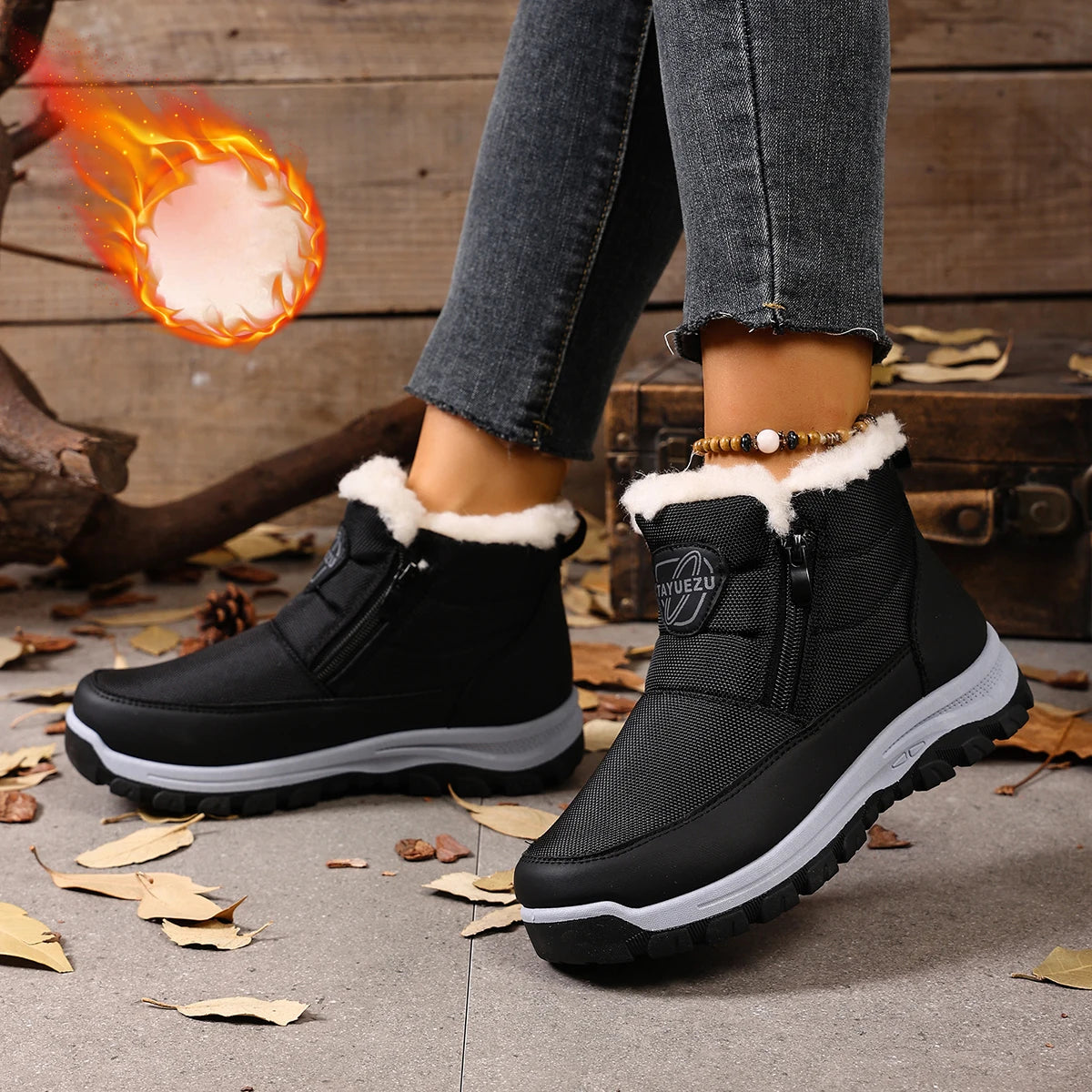 Women's cotton shoes for winter 2025 outdoor leisure anti-cold and warm skid-proof and wear-resistant sole free shoes for women