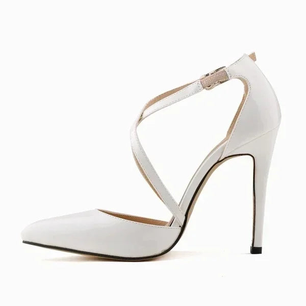 Women Pumps 2026 Summer Slippers Outdoor Casual Sexy Pointed Toes Hollow Stilettos Cross Strap High Heels Female Wedding Shoes