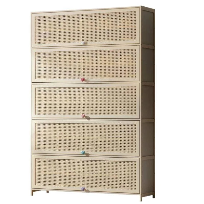 Living room, locker, space-saving cabinet, multi-layer storage, shoe rack, cream wind shoe cabinet, household door entrance