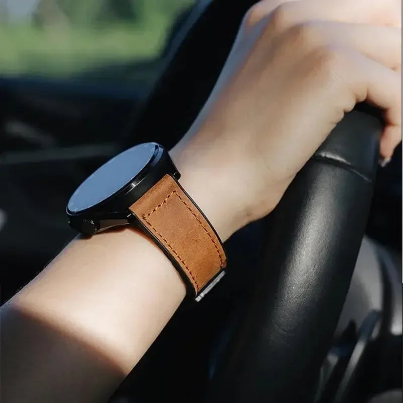 Leather+Silicone Band for Garmin Approach S50 Forerunner 55 165 265 965 970 570 42/47mm Magnetic Bracelet band Garmin Active 6 5