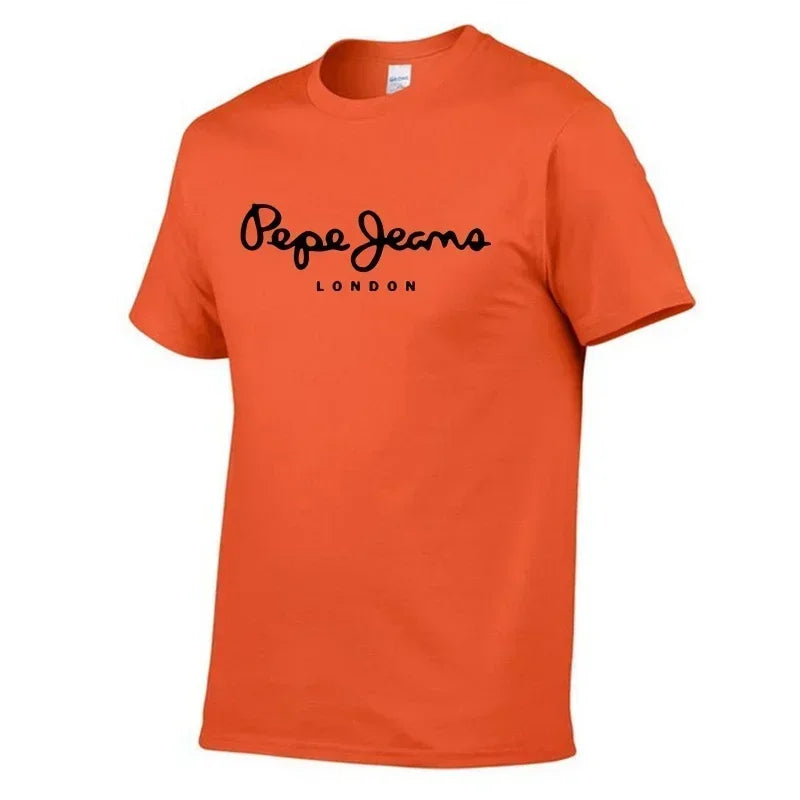 2025 Newest Pepe-Jeans-London Logo T-Shirt Summer Men's /Women's Short Sleeve Popular Tees Shirt Tops Unisex