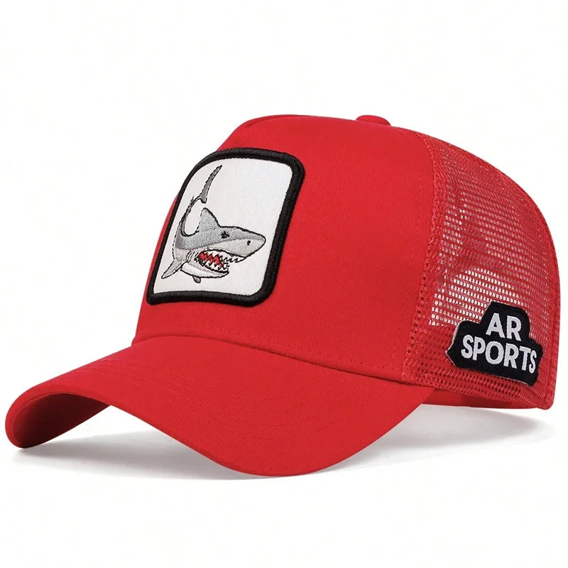 Unisex Shark Patch Embroidery Baseball Net Caps Spring and Summer Outdoor Adjustable Casual Hats Hip Hop Hat Sunscreen Hat