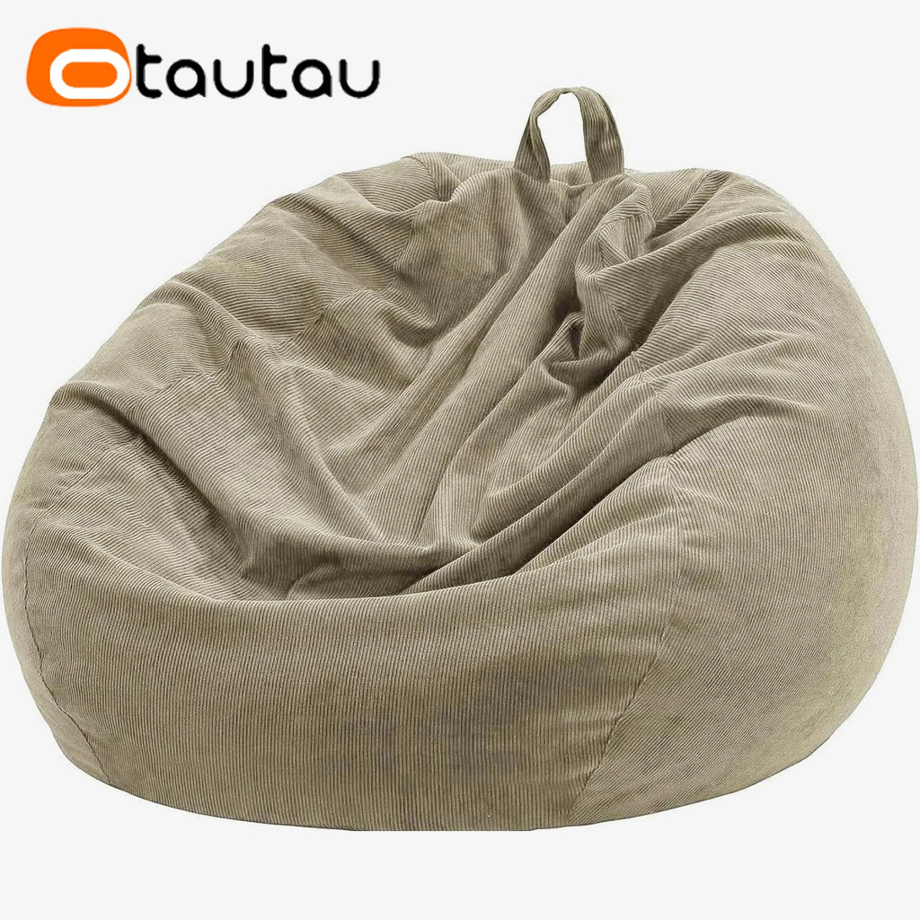 OTAUTAU Corduroy Bean Bag Cover Doll Storage Pouf Corner Beanbag DD005【No Filler Inside! Need To Fill It By Yourself !】