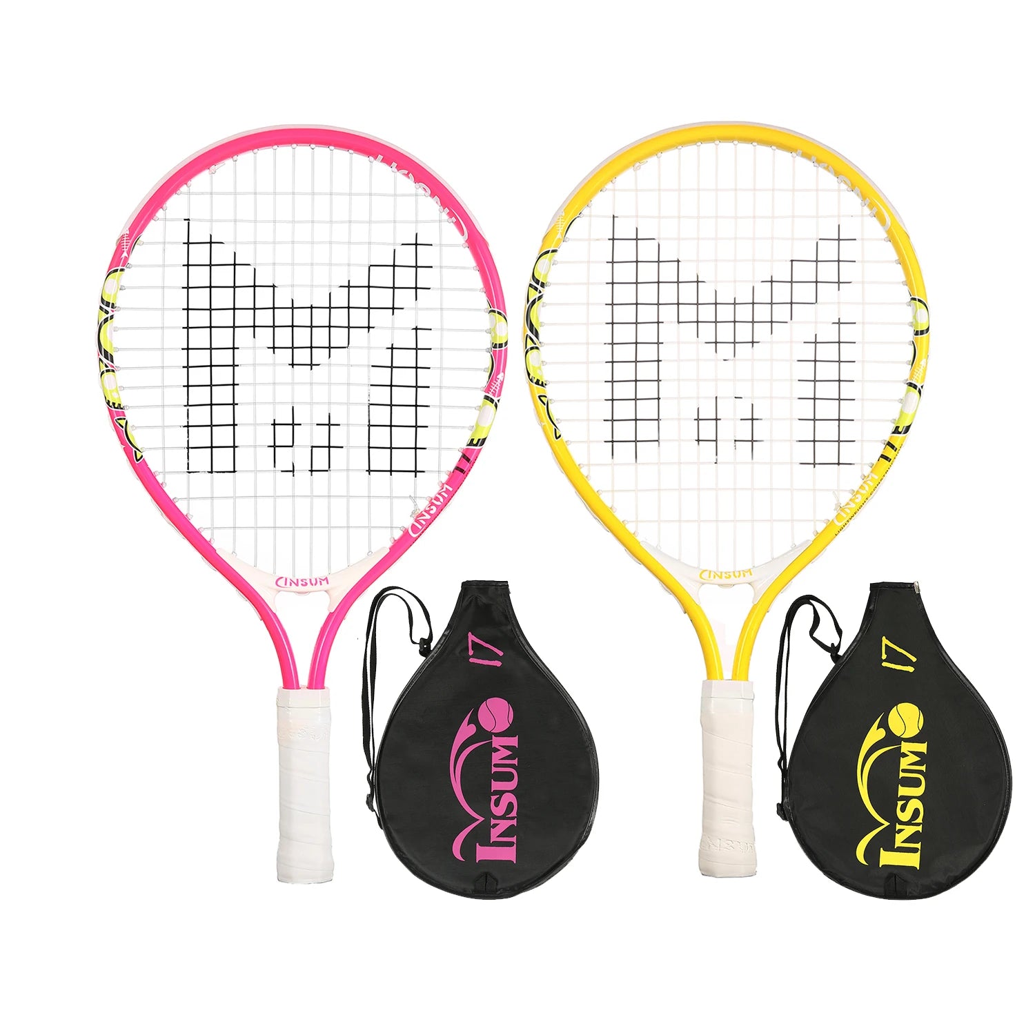 Kids Tennis Racket,17" Aluminum Tennis Racket with Carry Bag for Kid,Toddler Outdoor/Indoor Sport Play Rackets